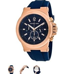 Michael Kors Men's Dylan Blue Rubber Chronograph Watch